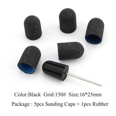 ERUIKA 5 KOM Električna burgija za nokte Blok brusnih čepova Traka Gumena osovina Grip Glodalo Alati za manikuru Pedikura Dodatak