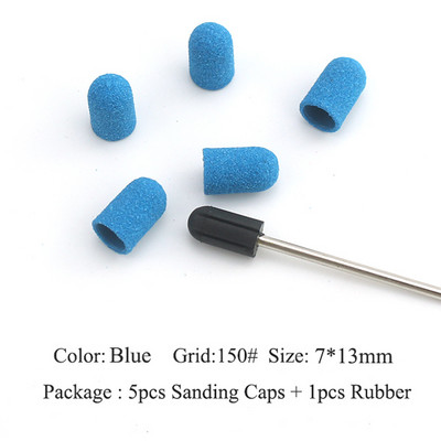 ERUIKA 5 KOM Električna burgija za nokte Blok brusnih čepova Traka Gumena osovina Grip Glodalo Alati za manikuru Pedikura Dodatak
