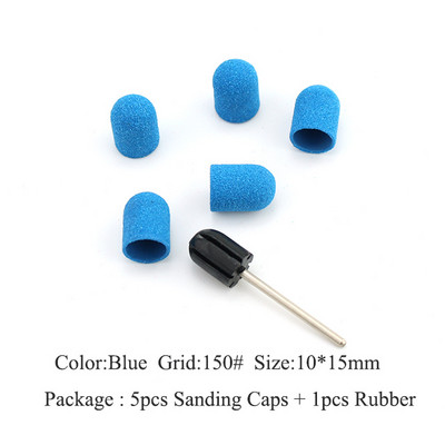 ERUIKA 5 KOM Električna burgija za nokte Blok brusnih čepova Traka Gumena osovina Grip Glodalo Alati za manikuru Pedikura Dodatak