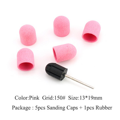 ERUIKA 5 KOM Električna burgija za nokte Blok brusnih čepova Traka Gumena osovina Grip Glodalo Alati za manikuru Pedikura Dodatak