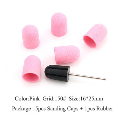ERUIKA 5 KOM Električna burgija za nokte Blok brusnih čepova Traka Gumena osovina Grip Glodalo Alati za manikuru Pedikura Dodatak