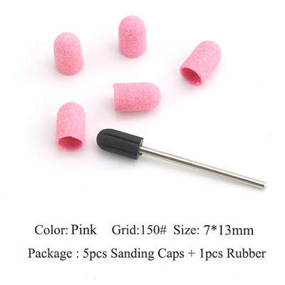 ERUIKA 5 KOM Električna burgija za nokte Blok brusnih čepova Traka Gumena osovina Grip Glodalo Alati za manikuru Pedikura Dodatak