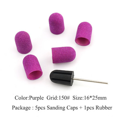 ERUIKA 5 KOM Električna burgija za nokte Blok brusnih čepova Traka Gumena osovina Grip Glodalo Alati za manikuru Pedikura Dodatak