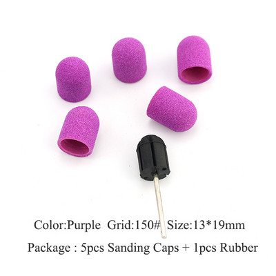 ERUIKA 5 KOM Električna burgija za nokte Blok brusnih čepova Traka Gumena osovina Grip Glodalo Alati za manikuru Pedikura Dodatak