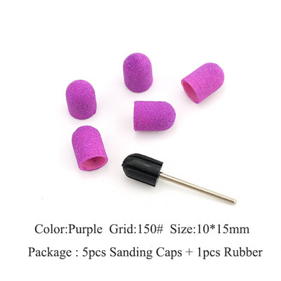 ERUIKA 5 KOM Električna burgija za nokte Blok brusnih čepova Traka Gumena osovina Grip Glodalo Alati za manikuru Pedikura Dodatak