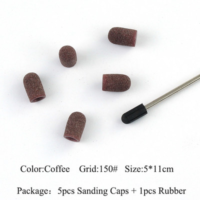 ERUIKA 5 KOM Električna burgija za nokte Blok brusnih čepova Traka Gumena osovina Grip Glodalo Alati za manikuru Pedikura Dodatak