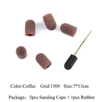 ERUIKA 5 KOM Električna burgija za nokte Blok brusnih čepova Traka Gumena osovina Grip Glodalo Alati za manikuru Pedikura Dodatak