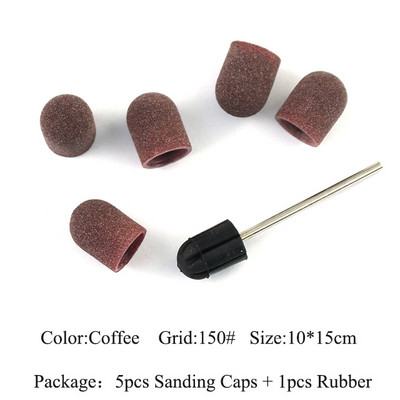 ERUIKA 5 KOM Električna burgija za nokte Blok brusnih čepova Traka Gumena osovina Grip Glodalo Alati za manikuru Pedikura Dodatak