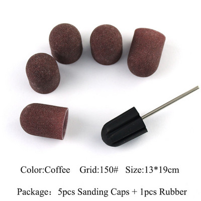 ERUIKA 5 KOM Električna burgija za nokte Blok brusnih čepova Traka Gumena osovina Grip Glodalo Alati za manikuru Pedikura Dodatak