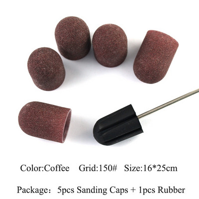 ERUIKA 5 KOM Električna burgija za nokte Blok brusnih čepova Traka Gumena osovina Grip Glodalo Alati za manikuru Pedikura Dodatak