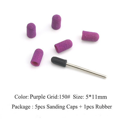 ERUIKA 5 KOM Električna burgija za nokte Blok brusnih čepova Traka Gumena osovina Grip Glodalo Alati za manikuru Pedikura Dodatak