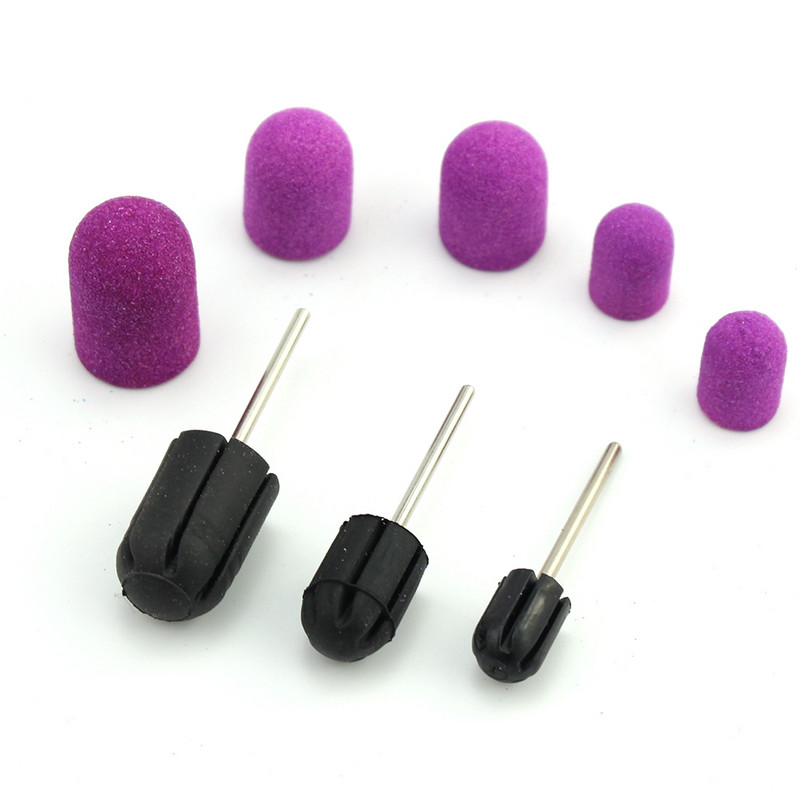 ERUIKA 5 KOM Električna burgija za nokte Blok brusnih čepova Traka Gumena osovina Grip Glodalo Alati za manikuru Pedikura Dodatak