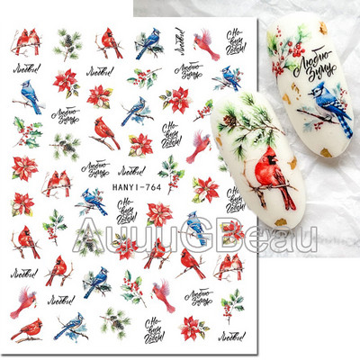 Autocolante 3d Nail Art Trandafiri roz pentru copii Flori Litere albe Glisoare adezive Decalcomanii Manichiura pentru unghii decorate