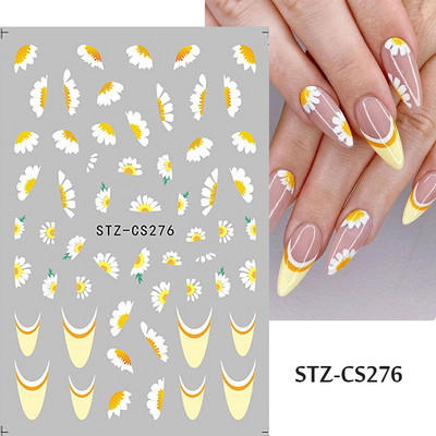 French Tips Naljepnice za nokte 3D sjajni svjetlucavi srebrni bijeli klizači Naljepnice Nail Art Dekoracije Ljepljive folije Manikura TRSTZCS068