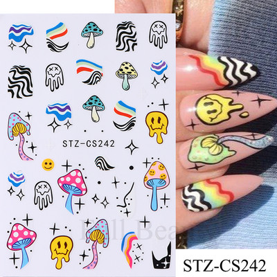 French Tips Naljepnice za nokte 3D sjajni svjetlucavi srebrni bijeli klizači Naljepnice Nail Art Dekoracije Ljepljive folije Manikura TRSTZCS068