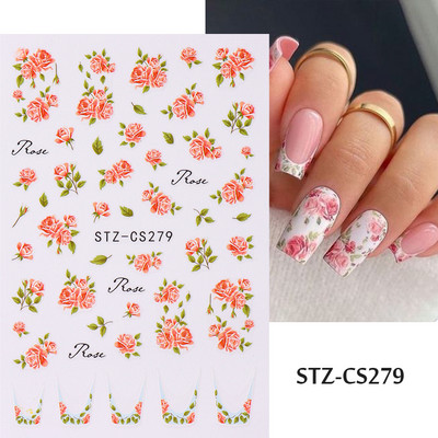 French Tips Naljepnice za nokte 3D sjajni svjetlucavi srebrni bijeli klizači Naljepnice Nail Art Dekoracije Ljepljive folije Manikura TRSTZCS068