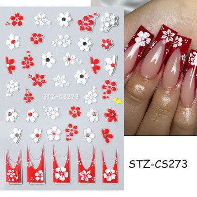French Tips Naljepnice za nokte 3D sjajni svjetlucavi srebrni bijeli klizači Naljepnice Nail Art Dekoracije Ljepljive folije Manikura TRSTZCS068