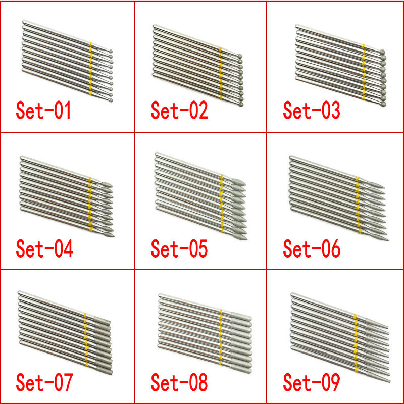 10 buc. Set de freze cu diamante pentru cuticule pentru curățarea unghiilor freză pentru manichiură accesorii freze electrice pentru îndepărtarea pielii moarte