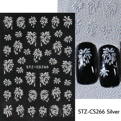 3D hologrāfisks tauriņš nagu uzlīmes mirdzoši melni balti nagu mākslas rotājumi uzlīmes piekariņi Dizains lipīgi slīdņi manikīrs