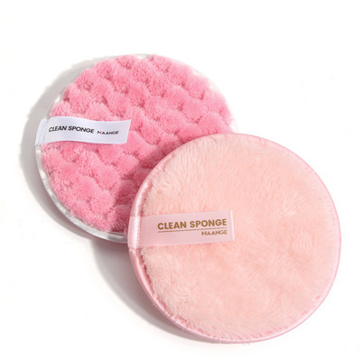 Kahepoolne korduvkasutatav näopuhastuskäsn, pehme mikrokiust meigieemalduspadjake