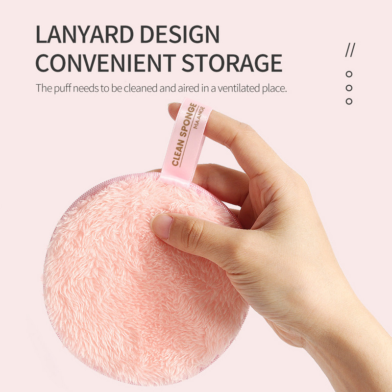 Kahepoolne korduvkasutatav näopuhastuskäsn, pehme mikrokiust meigieemalduspadjake