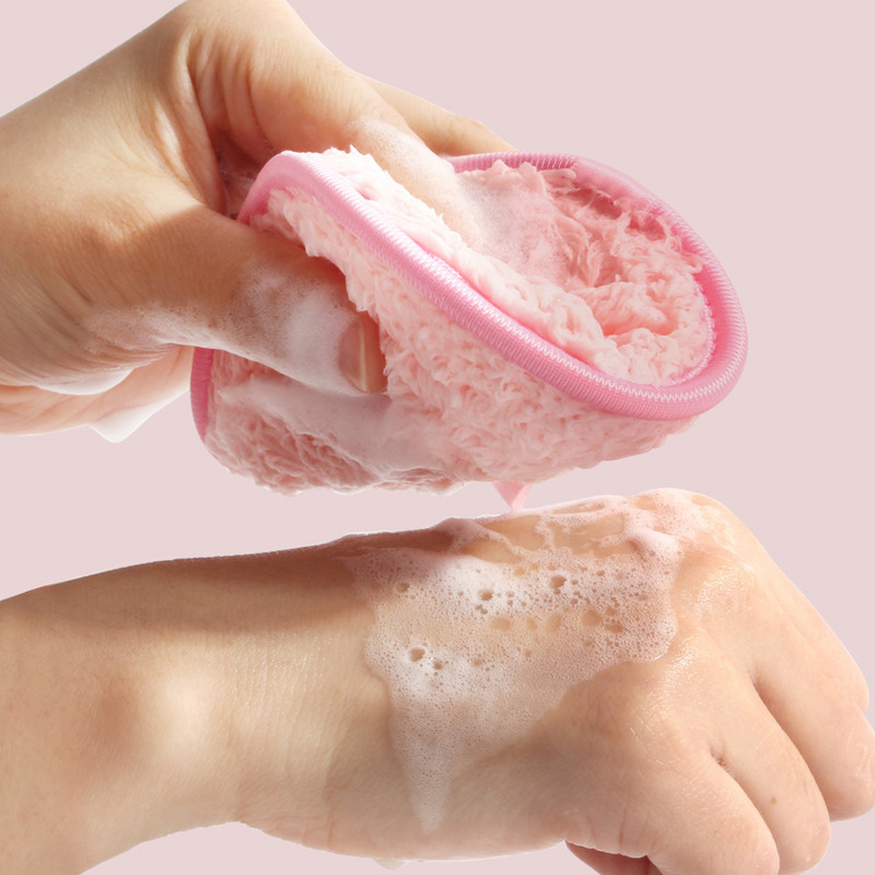 Kahepoolne korduvkasutatav näopuhastuskäsn, pehme mikrokiust meigieemalduspadjake