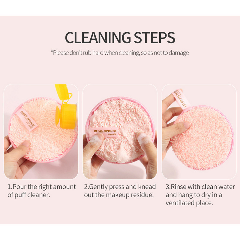 Kahepoolne korduvkasutatav näopuhastuskäsn, pehme mikrokiust meigieemalduspadjake