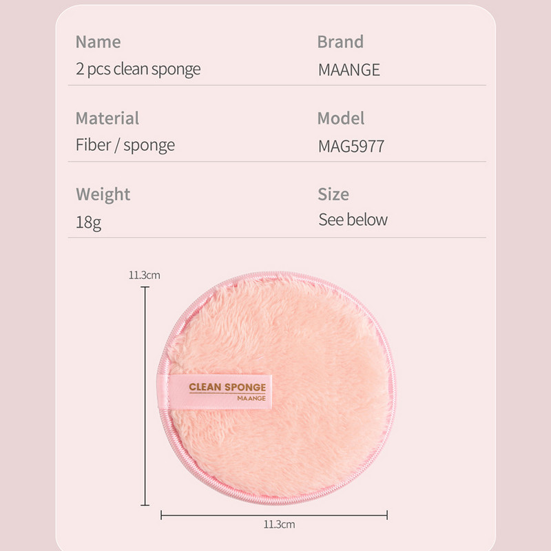 Kahepoolne korduvkasutatav näopuhastuskäsn, pehme mikrokiust meigieemalduspadjake