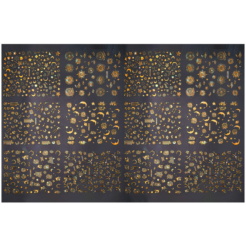 6 buc./set autocolante pentru unghii cu lasere holografice 3D stea/lună/galaxie... Modele Decalcomanii Autocolant (6,5*5,5 cm) Glisoare pentru unghii Decorații DIY