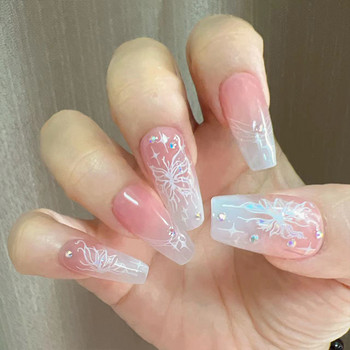 1 τμχ 3D Holographic White Butterfly Nails Slider Αυτοκόλλητα λέιζερ Αυτοκόλλητα Αυτοκόλλητα Υγρά Σχέδια Butterfies Αυτοκόλλητα Μανικιούρ Διακόσμηση