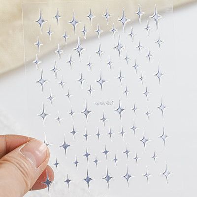 1 buc 3D holografice Fluture Alb Unghii Glisor Laser Decalcomanii autoadezivi Modele Fluturi lichide Autocolante de decorare