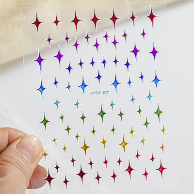 1 buc 3D holografice Fluture Alb Unghii Glisor Laser Decalcomanii autoadezivi Modele Fluturi lichide Autocolante de decorare