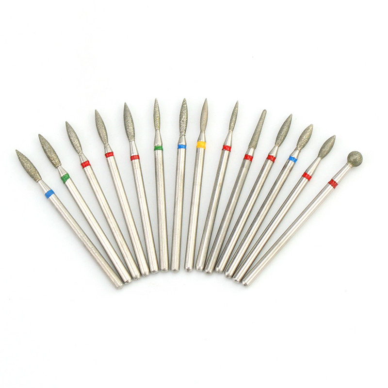 7 KOM dijamantnih rezača za set za manikuru, komplet svrdla za nokte od silikonske keramike i kamena, set glodala za stroj za manikuru za pedikuru