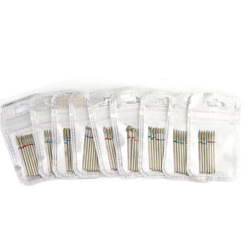 7 KOM dijamantnih rezača za set za manikuru, komplet svrdla za nokte od silikonske keramike i kamena, set glodala za stroj za manikuru za pedikuru