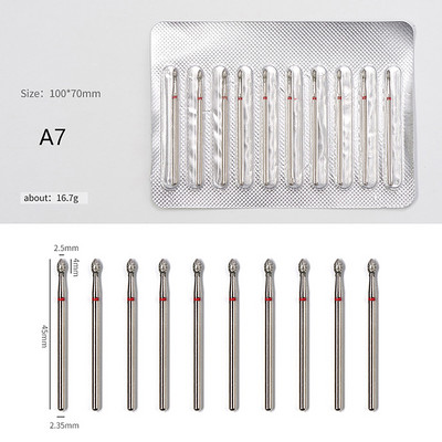 10gab./komplektā Nagu instrumenti Aksesuāri Dimanta nagu urbjmašīna Rotējošie elektriskie frēzes pedikīram Manikīra vīles kutikulas urbis