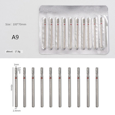 10gab./komplektā Nagu instrumenti Aksesuāri Dimanta nagu urbjmašīna Rotējošie elektriskie frēzes pedikīram Manikīra vīles kutikulas urbis