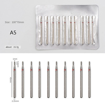 10gab./komplektā Nagu instrumenti Aksesuāri Dimanta nagu urbjmašīna Rotējošie elektriskie frēzes pedikīram Manikīra vīles kutikulas urbis