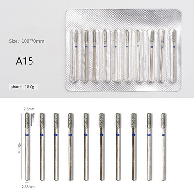 10gab./komplektā Nagu instrumenti Aksesuāri Dimanta nagu urbjmašīna Rotējošie elektriskie frēzes pedikīram Manikīra vīles kutikulas urbis