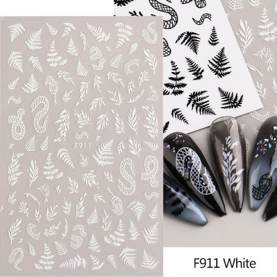 Ziedošs marmors nagu uzlīmes uzlīmes 3D viļņu līnijas ziedi burti pavasara dizains manikīrs tetovējums nagu mākslas slīdņi Dekorācijas