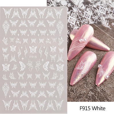 Ziedošs marmors nagu uzlīmes uzlīmes 3D viļņu līnijas ziedi burti pavasara dizains manikīrs tetovējums nagu mākslas slīdņi Dekorācijas