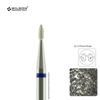 WILSON 1,2 mm Flame Shape Diamond BitsTools Резачки за нокти за маникюр Свредла Аксесоари за нокти безплатно