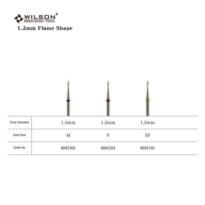 WILSON 1.2mm liesmas formas dimanta uzgaļiTools nagu griezēji manikīram Drill Bits nagu aksesuāri bez maksas