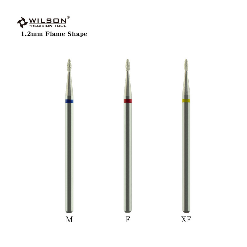 WILSON 1,2 mm Flame Shape Diamond BitsTools Rezači za nokte za manikuru Svrdla pribor za nokte besplatno