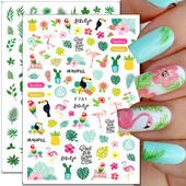 1Gb multfilmas putnu kaktusa nagu mākslas uzlīme Līmējošā uzlīme Abstrakta kļavas lapas lentes nagu uzlīme nagu mākslas piederumi