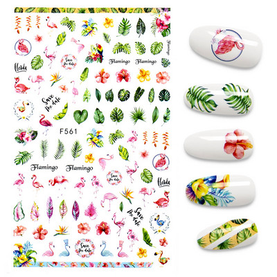 1Gb multfilmas putnu kaktusa nagu mākslas uzlīme Līmējošā uzlīme Abstrakta kļavas lapas lentes nagu uzlīme nagu mākslas piederumi