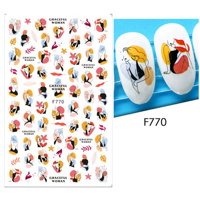 1Gb multfilmas putnu kaktusa nagu mākslas uzlīme Līmējošā uzlīme Abstrakta kļavas lapas lentes nagu uzlīme nagu mākslas piederumi