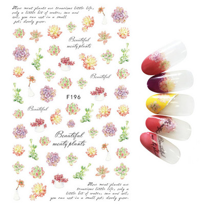 1Gb multfilmas putnu kaktusa nagu mākslas uzlīme Līmējošā uzlīme Abstrakta kļavas lapas lentes nagu uzlīme nagu mākslas piederumi