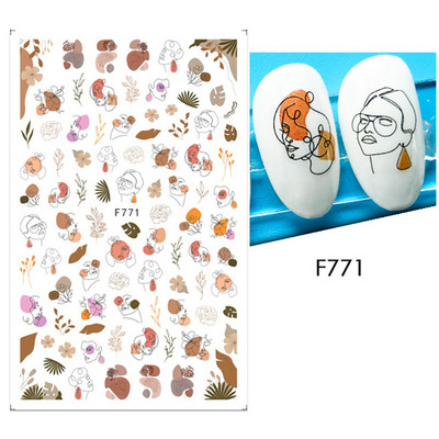 1Gb multfilmas putnu kaktusa nagu mākslas uzlīme Līmējošā uzlīme Abstrakta kļavas lapas lentes nagu uzlīme nagu mākslas piederumi