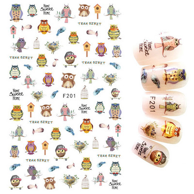 1Gb multfilmas putnu kaktusa nagu mākslas uzlīme Līmējošā uzlīme Abstrakta kļavas lapas lentes nagu uzlīme nagu mākslas piederumi