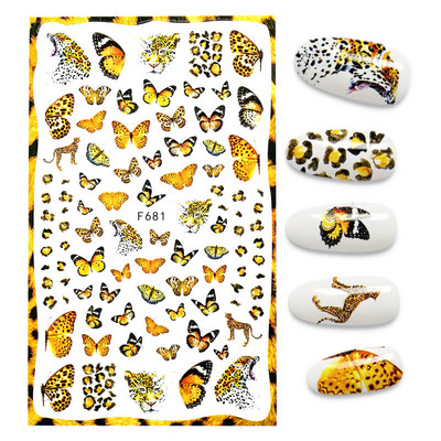 1Gb multfilmas putnu kaktusa nagu mākslas uzlīme Līmējošā uzlīme Abstrakta kļavas lapas lentes nagu uzlīme nagu mākslas piederumi